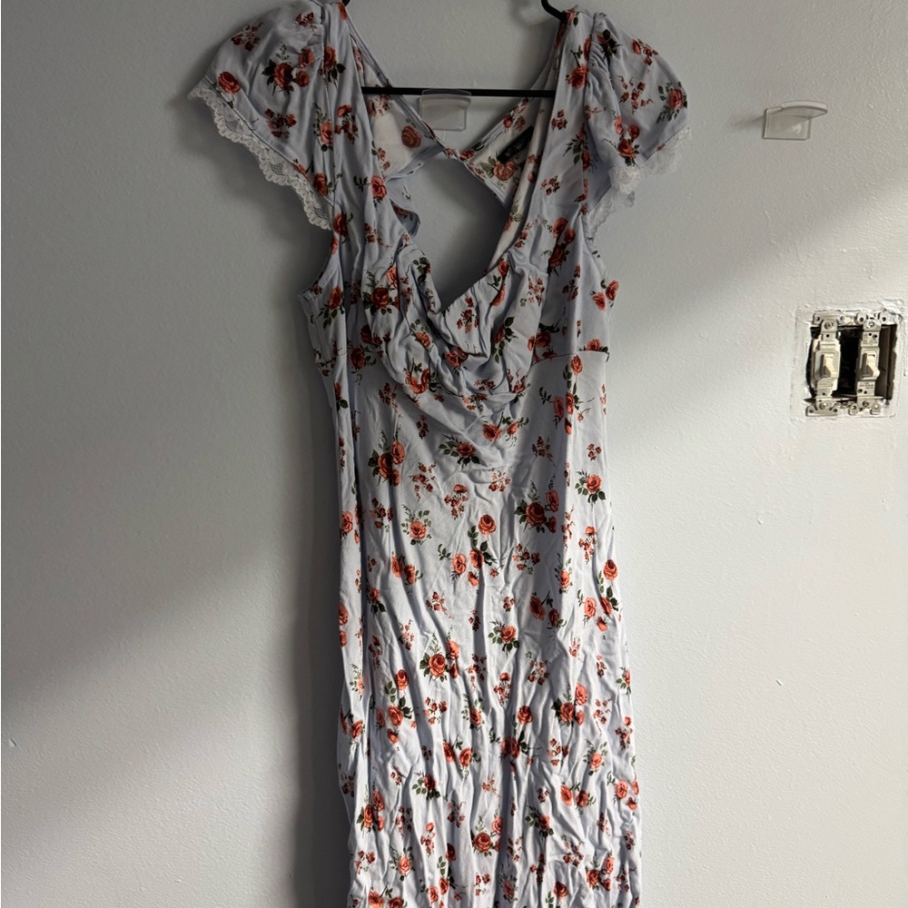 Wild Fable White Floral Backless Dress